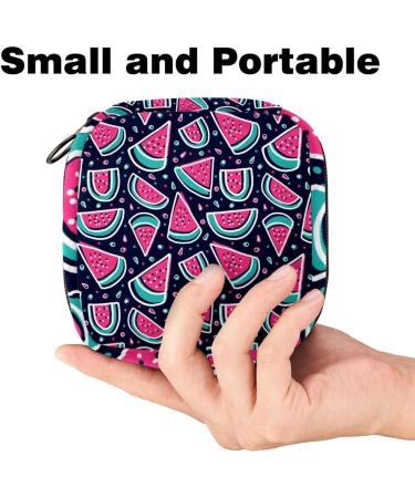 Colorful Watermelon-Disc Storage Bags for Women | Portable Menstrual Cup & Pads | Stylish Zip Bags for Teens & Girls - Buy Online on GoSupps.com
