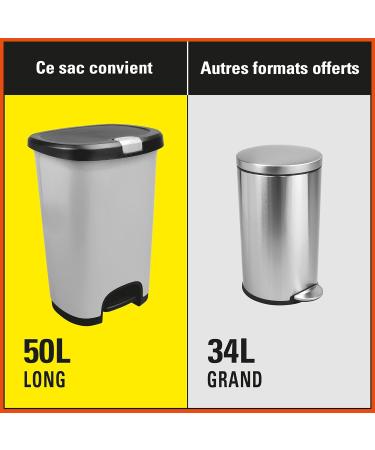 Hefty Garbage Bags Ultra Strong Tall 50 Litres White Kitchen Drawstring Arm & Hammer odour neutralizer 28 Bags - Buy Online on GoSupps.com