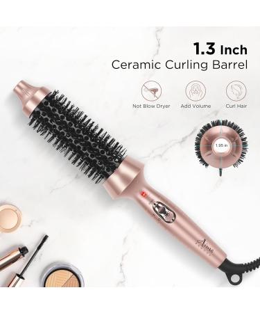 Aima Beauty Heated Round Brush - 1.3"/35mm Ionic Straightening & Curling Brush for Smooth Shiny Hair - Fast Heating Dual Voltage Auto Shut Off - Buy Online on GoSupps.com