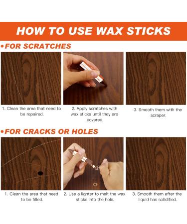 Furniture Markers Touch Up Set - 17-Piece Repair Kit with 8 Colors Wax Sticks & Sharpener for Stains & Scratches - Perfect for Wood Floors Tables & Bedposts | International Shipping Available - Buy Online on GoSupps.com