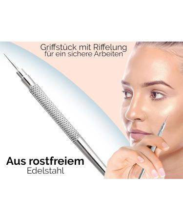 Milia Knife & Opener - Stainless Steel Comedone Squeezer & Blackhead Remover for Facial Care | 15 cm with Case - International Shipping - Buy Online on GoSupps.com