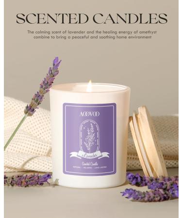 AOOVOO Lavender Scented Candles - Aromatherapy 7oz Soy Candle with Crystals | Perfect Christmas & Birthday Gifts for Women & Moms - Buy Online on GoSupps.com