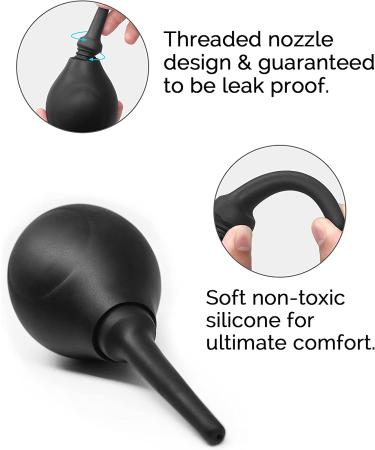 SENSIVO Enema Bulb 10.1oz with Back-Flow Prevention | Silicone Enema Kit for Colon Cleansing | Anal & Vaginal Douche Bottle | Reusable for Men & Women - Buy Online on GoSupps.com