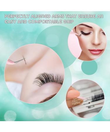 5 Pcs Eyelash Extension Tweezer Set with Box - Stainless Steel Lash Volume Tools for Skilled Lash Artists (Pink) - Buy Online on GoSupps.com