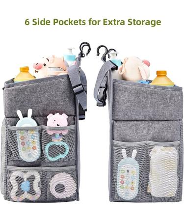 Hanging Diaper Caddy Organizer - Nursery Organizer for Changing Table, Crib, Wall & Bassinet - Baby Essentials Storage (Gray) - Buy Online on GoSupps.com