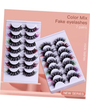 MAGICLULU 21 Pairs Colored False Eyelashes Faux Lashes Fluffy Colored Lashes Glitter Color Lashes Festival Colored Lashes Fake Lashes Wispy Lashes Extend Dense Imitation - Buy Online on GoSupps.com