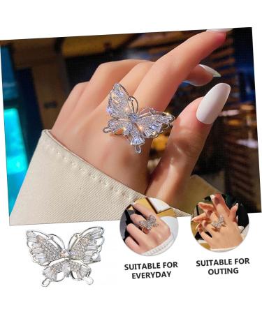 minkissy Ring Women Jewelry Gothic Fashion Finger Accessory Bithday for Women Nail Art Decoration Rhinestone Jewelry Finger Jewelry Copper Temperament Birthday Present Miss - Buy Online on GoSupps.com