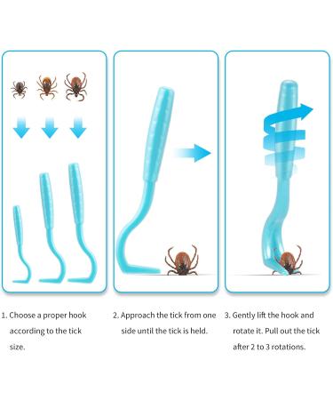Kiiwah 5pcs Tick Removal Tool Set Tick Remover Pliers Tick Hooks Stainless Steel Tick Remover Tick Tweezers for Dogs Cats and Human - Buy Online on GoSupps.com