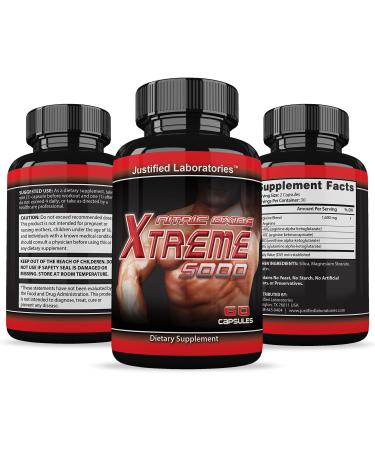 Nitric Oxide Xtreme 5000 - Advanced Men's Health Formula | 60 Capsules | Boost Energy & Performance - Buy Online on GoSupps.com