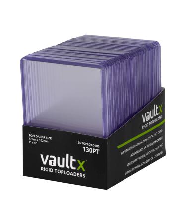 Vault X 25 Toploaders 130pt - 3" x 4" Rigid Card Holders for Trading Cards & Sports Cards 130pt 25 Pack