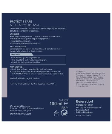 NIVEA Men After Shave Balsam - Protect & Care | 100 ml Moisturizing Formula for Soothing Post-Shave Skin - Buy Online on GoSupps.com