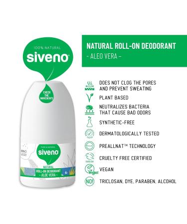 Siveno All Natural Deodorant Roll-On | Aluminum Free Deodorant for Women & Men | Organic Vegan | Fresh Non Staining Non Irritating | Cruelty Free Non Toxic Paraben Free | Aloe Vera Pack of 3 Aloe Vera 1.76 Fl Oz (Pack of 3) - Buy Online on GoSupps.com
