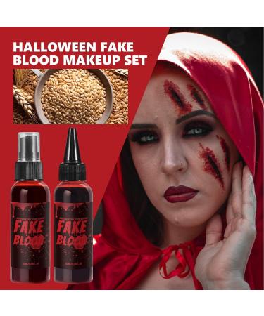  Dubbulon Washable Artificial Blood for Halloween | 60ml Halloween Makeup Kit - Safe Versatile Liquid for Cosplay Films Outdoor Parties Horror Photography Stage Performances - Buy Online on GoSupps.com