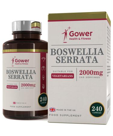 GH Boswellia Serrata 2000mg High Strength Capsules | 5:1 Boswellia Extract | 240 Vegan Capsules | Boswellia Frankincense Supplement | Non-GMO & Gluten Free | Made in The UK 240 count (Pack of 1)