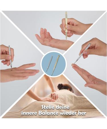 2-Piece Acupressure Pen Set | Stainless Steel & Copper Meridian Pencil Tools for Face Ears & Soles | International Shipping - Buy Online on GoSupps.com