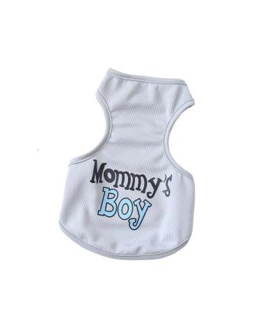 Pet dog clothing summer beautiful sport basketball jersey pet cat vest mesh breathable dog t-shirt compatible with small big dog pet costume (color: mommy s boy size: l) l mommy s boy