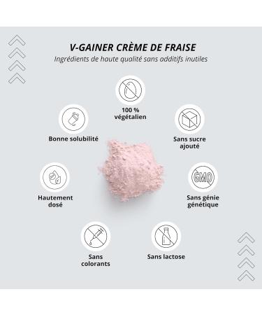 Nutri + Carbohydrate Protein Powder 2000g with Strawberry Cream Taste - Weight Gainer Vegan for Weight Gain - Nutri-Plus V-Gainer Mass - Buy Online on GoSupps.com