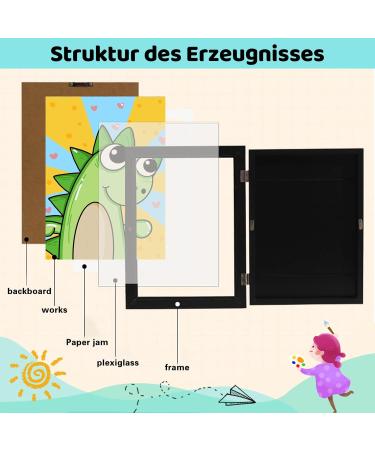 Apomkjoe A4 Children s Drawing Picture Frame Set - Foldable Solid Wood & Front Opening - Ideal for Schools & Homes - Buy Online on GoSupps.com