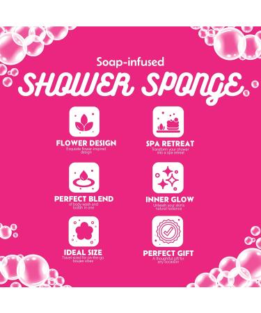 Boujee Girl Soap Infused Shower Sponge Lavender Rose Green Tea (Green Tea) - Buy Online on GoSupps.com