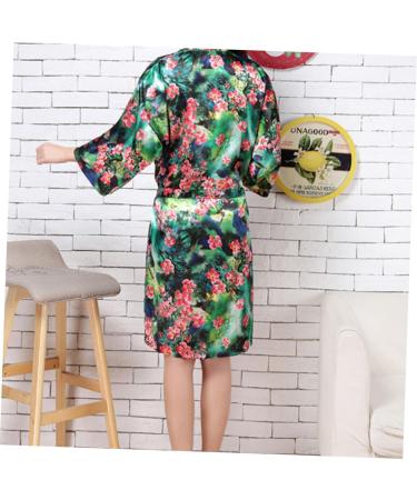 Angoily 1pc Floral Kimono Hair Dressing Gown Salon Client Night Gown Sleepshirt Overalls Girdle Kimono Robe Hair Coloring Cape Safety Gowns Belt for Hip Thrust Waist Belt Apron Spa Flowers - Buy Online on GoSupps.com