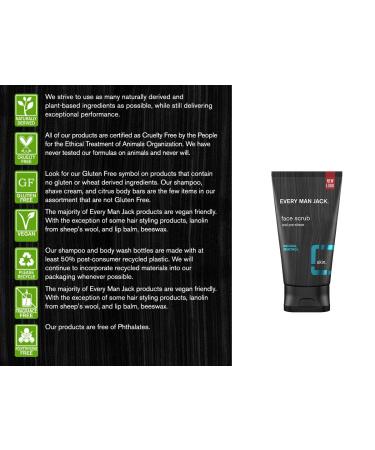 Every Man Jack Natural Menthol Face Scrub for Men - Exfoliate, Clean & Prep for Shaving - 5 oz - Buy Online on GoSupps.com