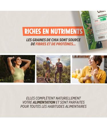 Plan te au Naturel Organic Chia Seeds - 500g (Salvia hispanica) - Buy Online on GoSupps.com