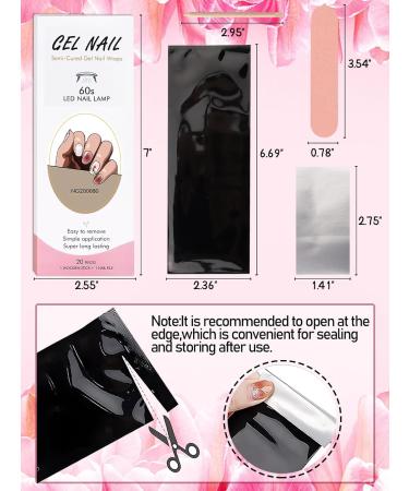 EBANKU 20 PCS Semi Cured Gel Nail Strips - Full Wraps Adhesive Stickers with File and Stick - #23 - Buy Online on GoSupps.com