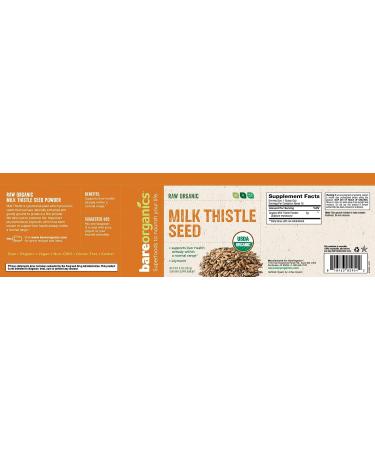 BareOrganics Milk Thistle Seed Powder 8oz - Organic Dietary Supplement - Buy Online on GoSupps.com