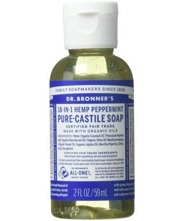 Dr Bronners Soap Liquid Castile Peppermint 2 Fl Oz