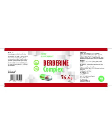 Berberine complex 500mg 120 vegan capsules laboratory tested highly dosed - Buy Online on GoSupps.com