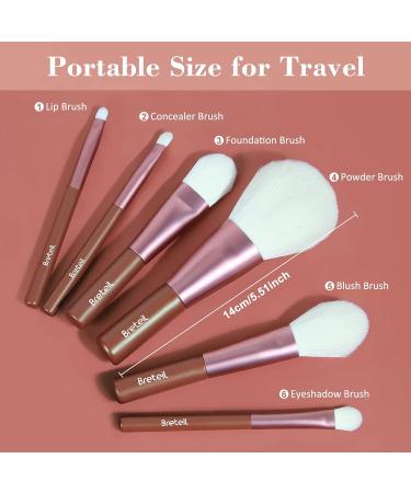Buy Breteil 6-Piece Dense Bristle Makeup Brush Set - Professional Foundation Powder Blush Concealer & Eye Brushes - Short Handle - Perfect for Flawless Makeup Application - Buy Online on GoSupps.com