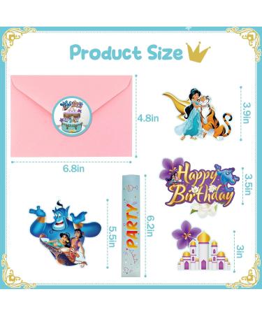 8pcs Jasmine Cake Decorations Jasmine Birthday Cake Topper Decorations with Jasmine Magic Lamp Flying Carpet Arabian Princess Party Supplies For Girls Kids Birthday Baby Shower Party Favors Purple - Buy Online on GoSupps.com