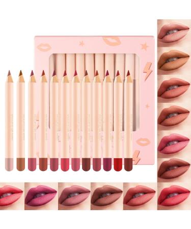 Set of 12 matte lip pencils - For girls friends wives grandmothers daughters nurses police officers - Buy Online on GoSupps.com