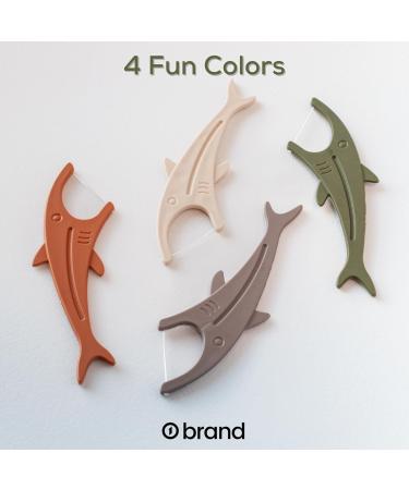 Kids Eco-Friendly Floss Picks 200 Picks Fun Animals and Colors Dental Floss Picks Plant Based (Shark) - Buy Online on GoSupps.com
