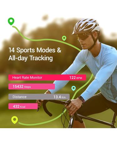 Poiuzet Fitness Tracker: Heart Rate Monitor, Sleep Tracker, Waterproof Step Counter Watch for Men and Women - Purple - Buy Online on GoSupps.com