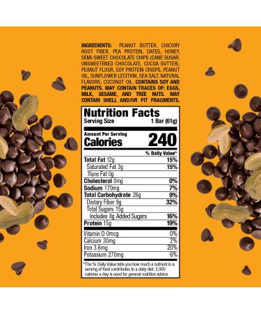 Bobo's Chocolate Chip Peanut Butter Protein Bar 12 Pack - Delicious and Nutritious Snack - Buy Online on GoSupps.com