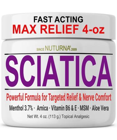 Sciatica Nerve Cream - Maximum Strength Comfort Cream for Feet, Hands, Legs, Toes, Back, Best Reliever - Natural Ultra Strength Arnica, MSM, Menthol, Soothing Comfort, Large 4 Oz - Buy Online on GoSupps.com