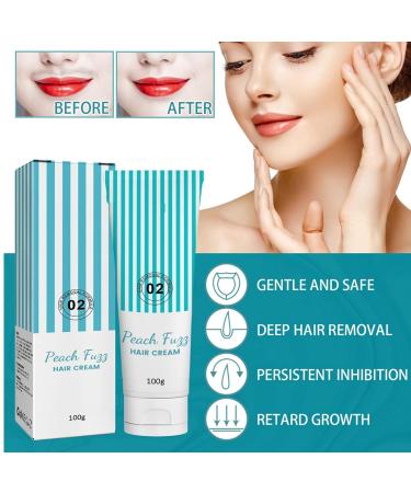 Skinetic Peach Fuzz Hair Removal Cream 2023 - Gentle & Painless Upper Lip Hair Removal for Women - Facial Mustache and Fine Hair Remover - Buy Online on GoSupps.com