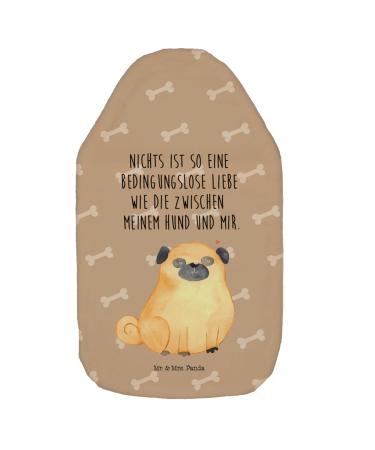 Mr. & Mrs. Panda Warm bottle Pug - gift four -legged friend dog hot water bottle with reference love heat bottle cover cute grain pillow dog motif brown