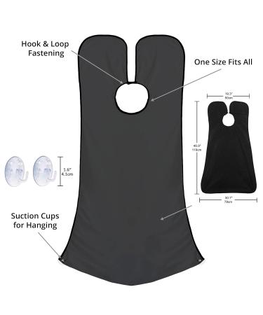 Men's Waterproof Beard Bib - Perfect Father's Day Gift for Shaving & Cutting | Suction Cup Catcher & Non-Adhesive Hair Extension Cloth - Buy Online on GoSupps.com