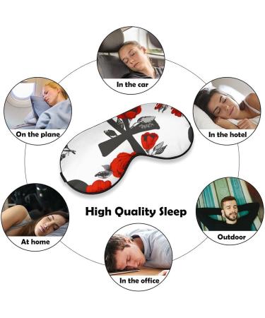 Ankh and Red Roses Sleep Mask - Adjustable Strap Eye Cover for Sleeping, Blocking Light - Men and Women - Ideal for Night, Travel, Nap - Buy Online on GoSupps.com