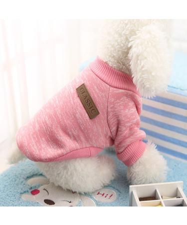 Idepet Pet Cat Dog Sweater | Warm Fleece Pet Coat for Small Medium Large Dogs | Pink & Grey (S Pink) - Buy Online on GoSupps.com
