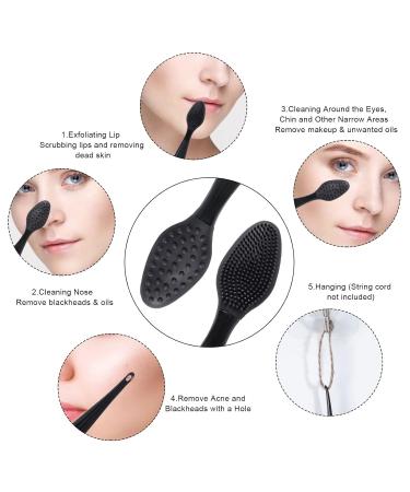 8 Pack Double-Sided Silicone Lip Scrub Brushes - Soft Lip Exfoliator Tool for Skincare - Black - Buy Online on GoSupps.com