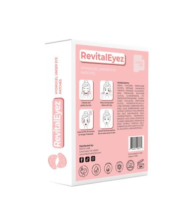 RevitalEyez Brightening Hydrogel Under Eye Patch - Niacinamide Collagen & Rose Petals for Puffy Eyes & Dark Circles (10 Pairs) - Best International Shipping - Buy Online on GoSupps.com