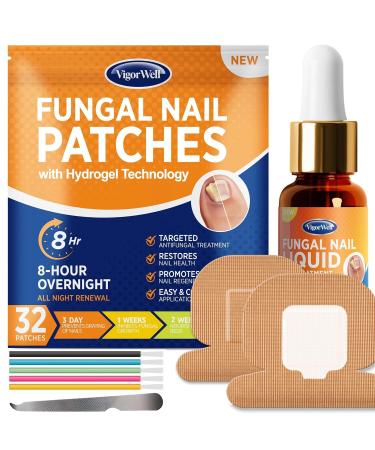 Toenail Fungus Treatment Extra Strength - Nail Fungus Treatment For Toenail Toe Nail Fungus Treatment Extra Strength - Nighttime Fungal Nail Patches & Fungus Nail Treatment Liquid Set (32patches+15ml)