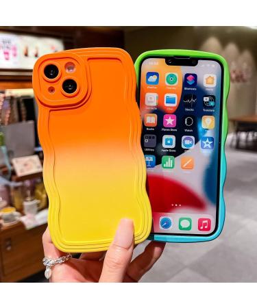 Rnrieyta Miagon Gradient Aesthetic iPhone 11 Pro Case - Stylish Orange & Yellow Curly Silicone TPU Bumper for Women & Girls - Buy Online on GoSupps.com