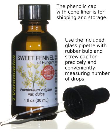 Buy 100% Pure Sweet Fennel Essential Oil from Hungary | TVaromatics | 1 fl oz (30 mL) - Foeniculum vulgare var. dulce - International Shipping Available - Buy Online on GoSupps.com