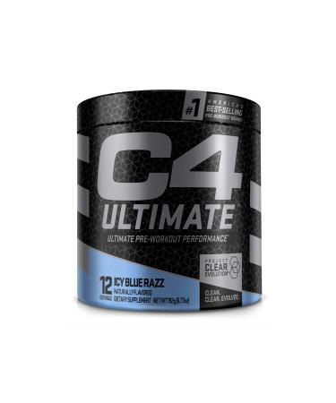 Cellucor C4 Ultimate Pre Workout Powder ICY Blue Razz | Sugar Free Preworkout Energy Supplement for Men & Women | 300mg Caffeine + 3.2g Beta Alanine + 2 Patented Creatines | 12 Servings, 6.7726 Ounce Icy Blue Razz 12 Servi…