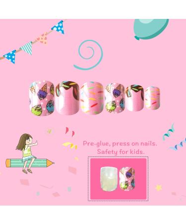 24 Pieces Artificial Fingernails for Kids - Easy Stick-On False Nails | International Shipping Available - Buy Online on GoSupps.com