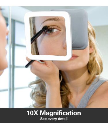 Glam Hobby 10X Magnifying Lighted Makeup Mirror - Daylight LED, Compact & Portable Square Vanity Mirror - Buy Online on GoSupps.com
